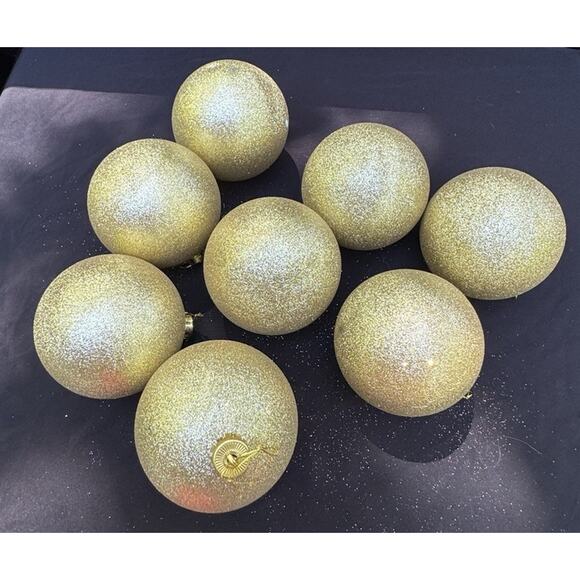 8 Dillards Home Vintage GOLD Glittered Christmas Ornaments Gorgeous! - Picture 9 of 10